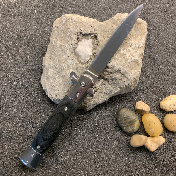 Black Wood Handle Pocket Knife